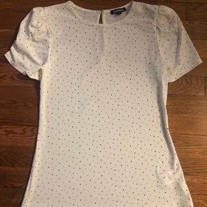 Express NWOT Short Sleeve Poke A Dot Shirt